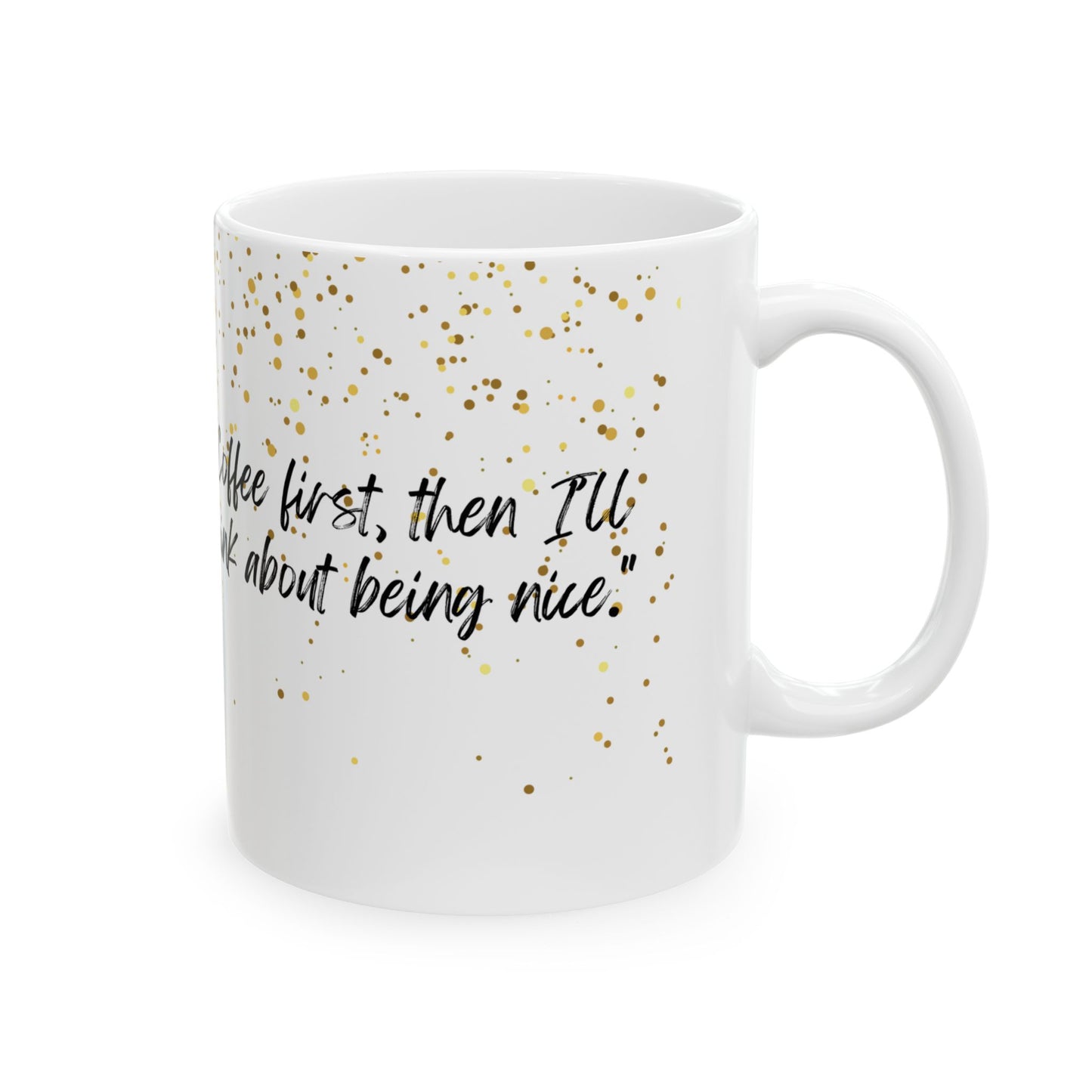 Mug - Cute Chibi Gold Glitter Design