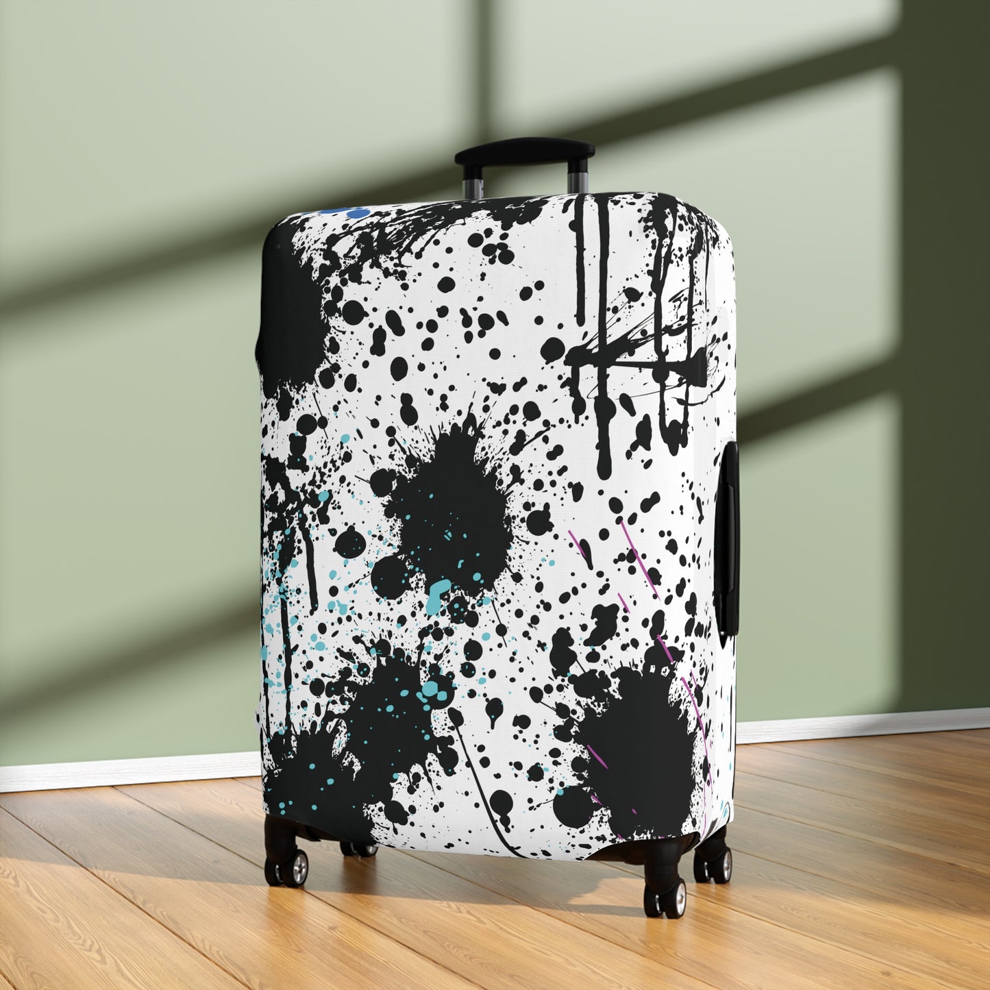 Luggage Cover - Black Splash Design
