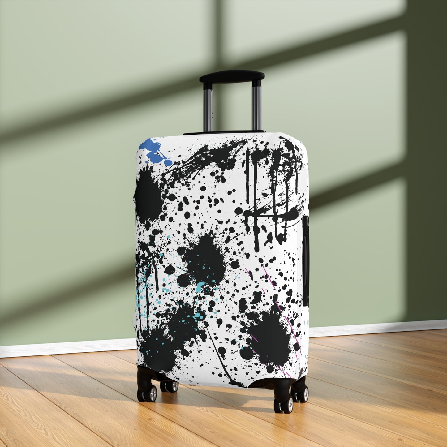 Luggage Cover - Black Splash Design