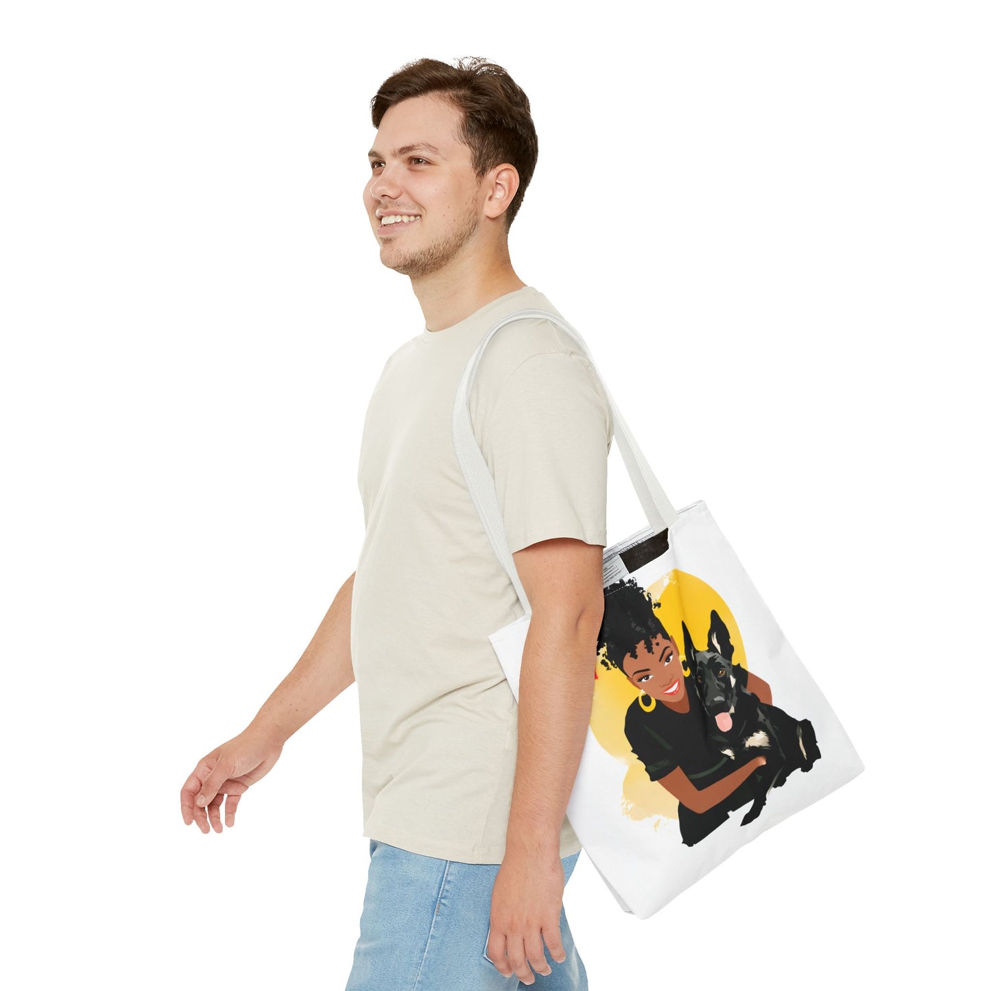 Custom Illustrated Dog Lover Tote Bag, Perfect for Pet Owners, Gifts for Dog Moms, Cute Animal Lover Bag, Eco-Friendly Shopping Tote, Unique