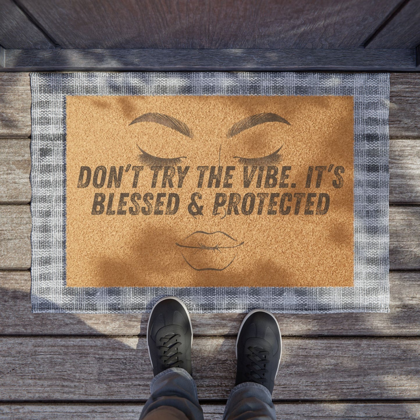 Blessed & Protected Doormat, Inspirational Entry Mat, Home Decor, Housewarming Gift, Welcome Mat, Spiritual Living Room Decor