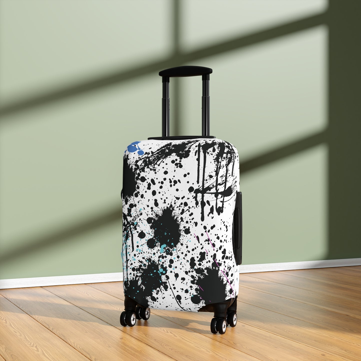 Luggage Cover - Black Splash Design