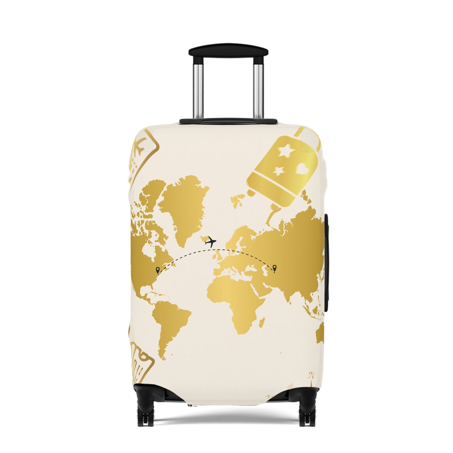 Luxe Traveler Gold Map Luggage Cover