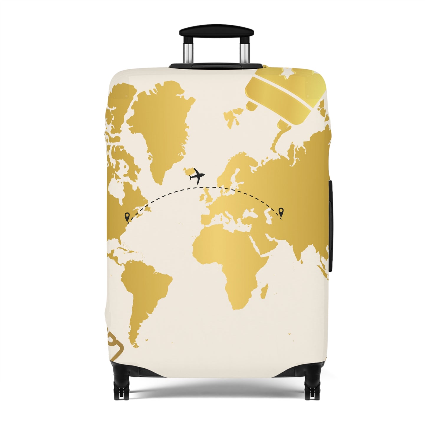 Luxe Traveler Gold Map Luggage Cover