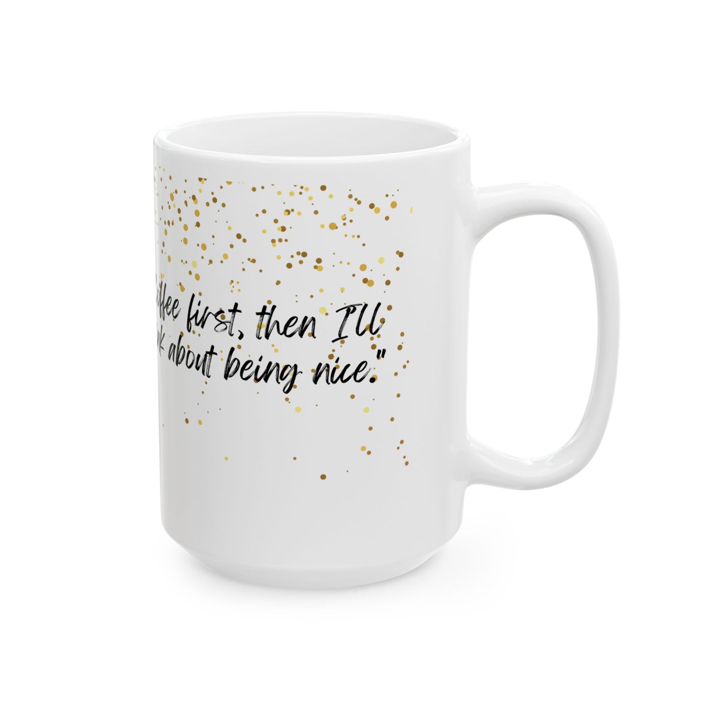 Mug - Cute Chibi Gold Glitter Design