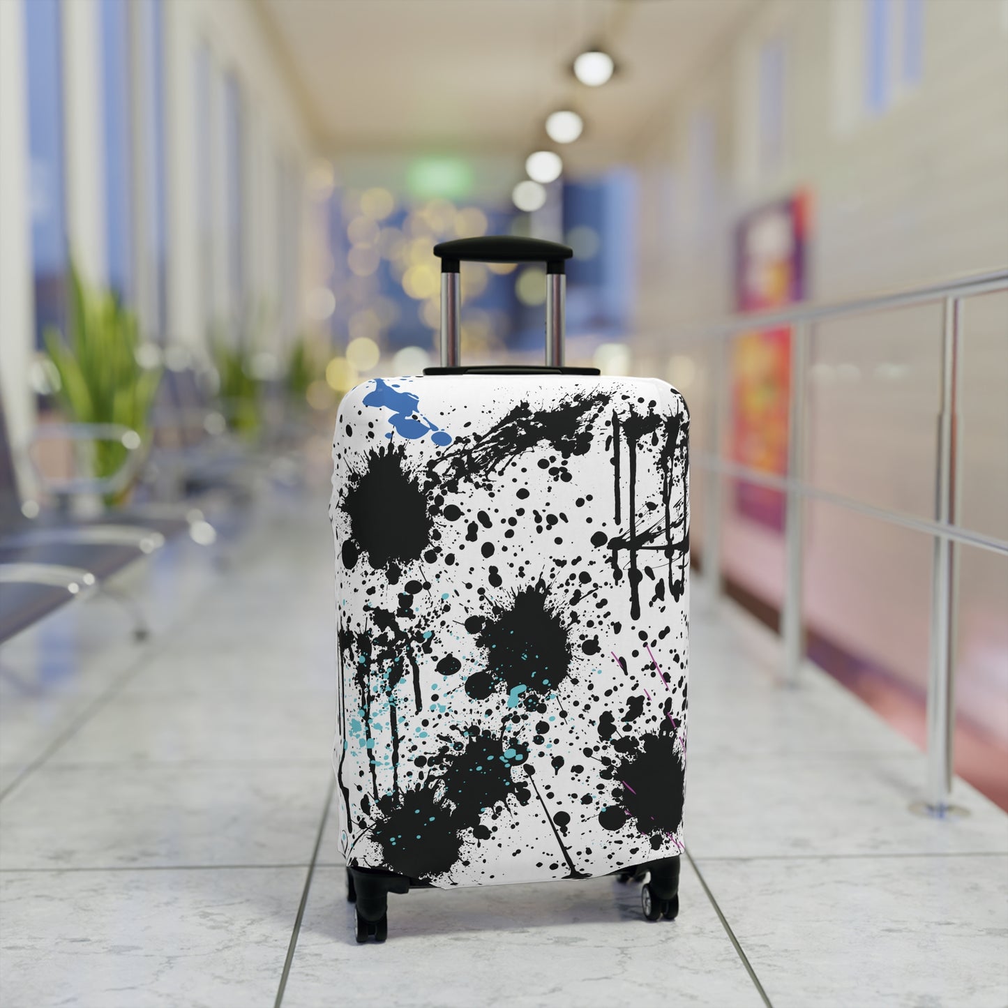 Luggage Cover - Black Splash Design