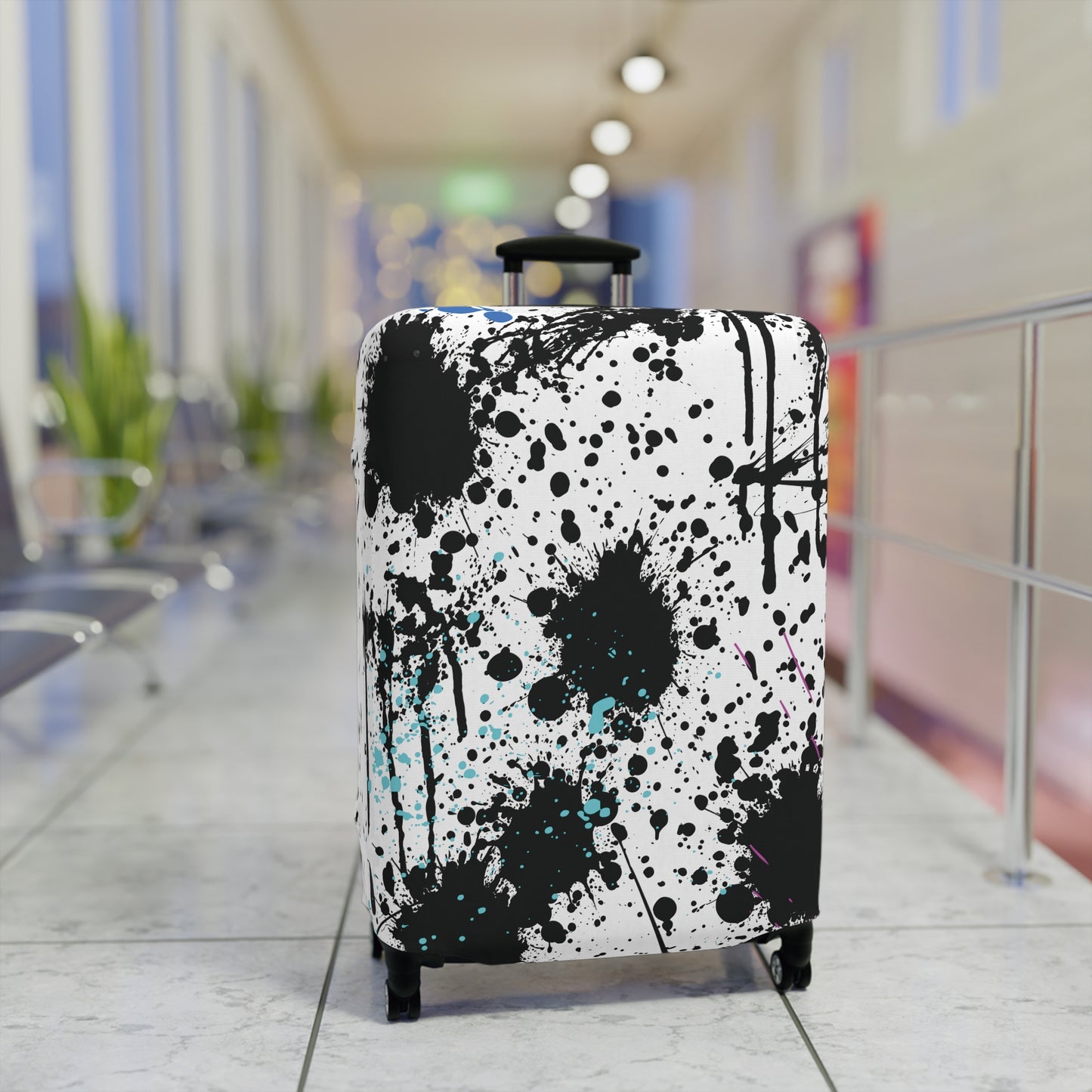 Luggage Cover - Black Splash Design