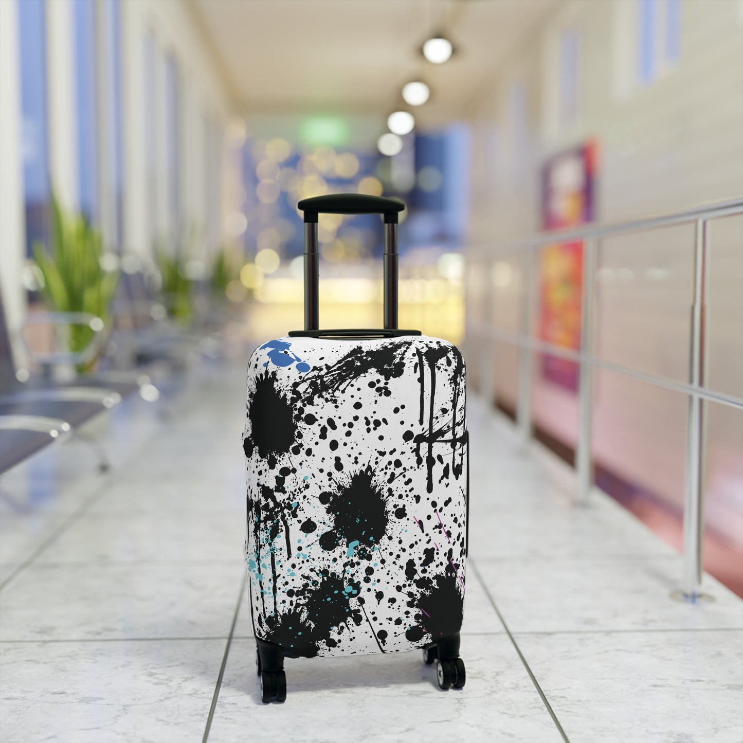 Luggage Cover - Black Splash Design