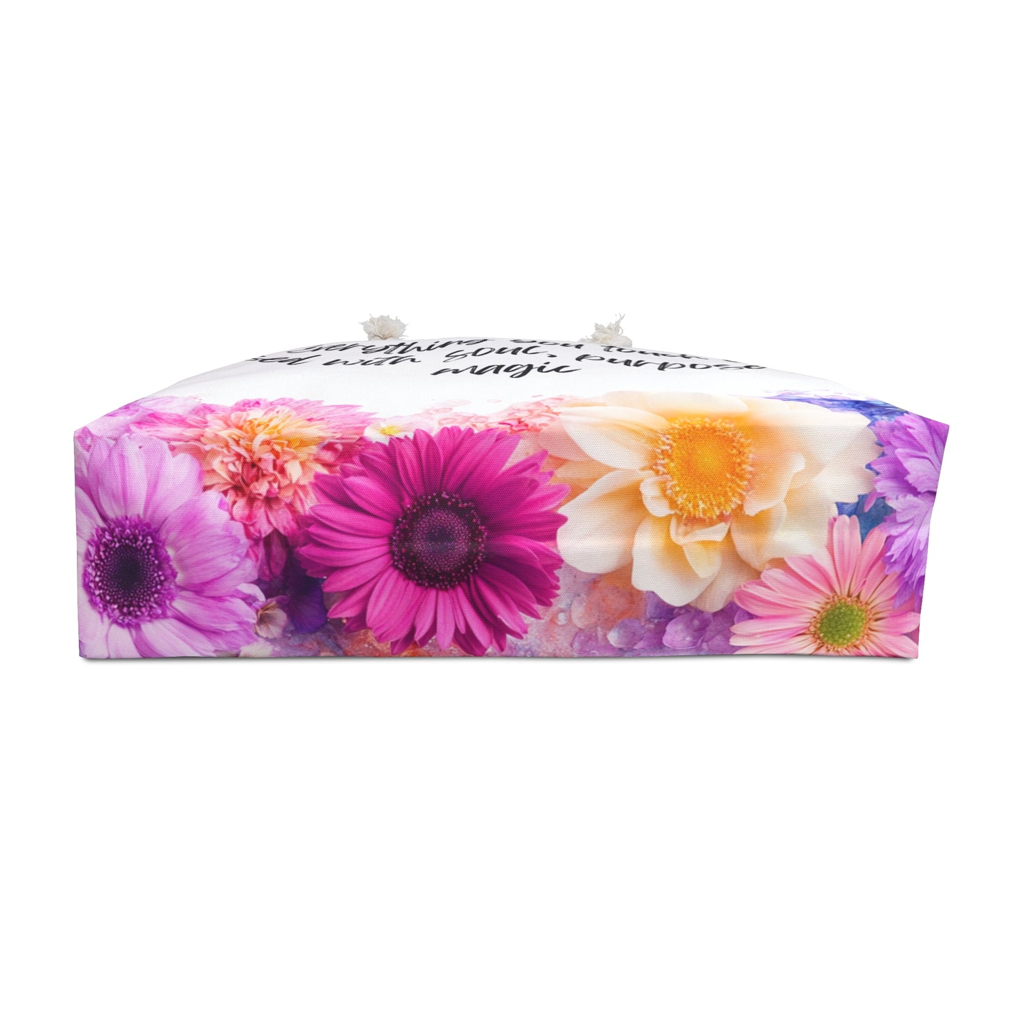 Inspirational Floral Weekender Bag - Infused with Soul, Purpose, and Magic