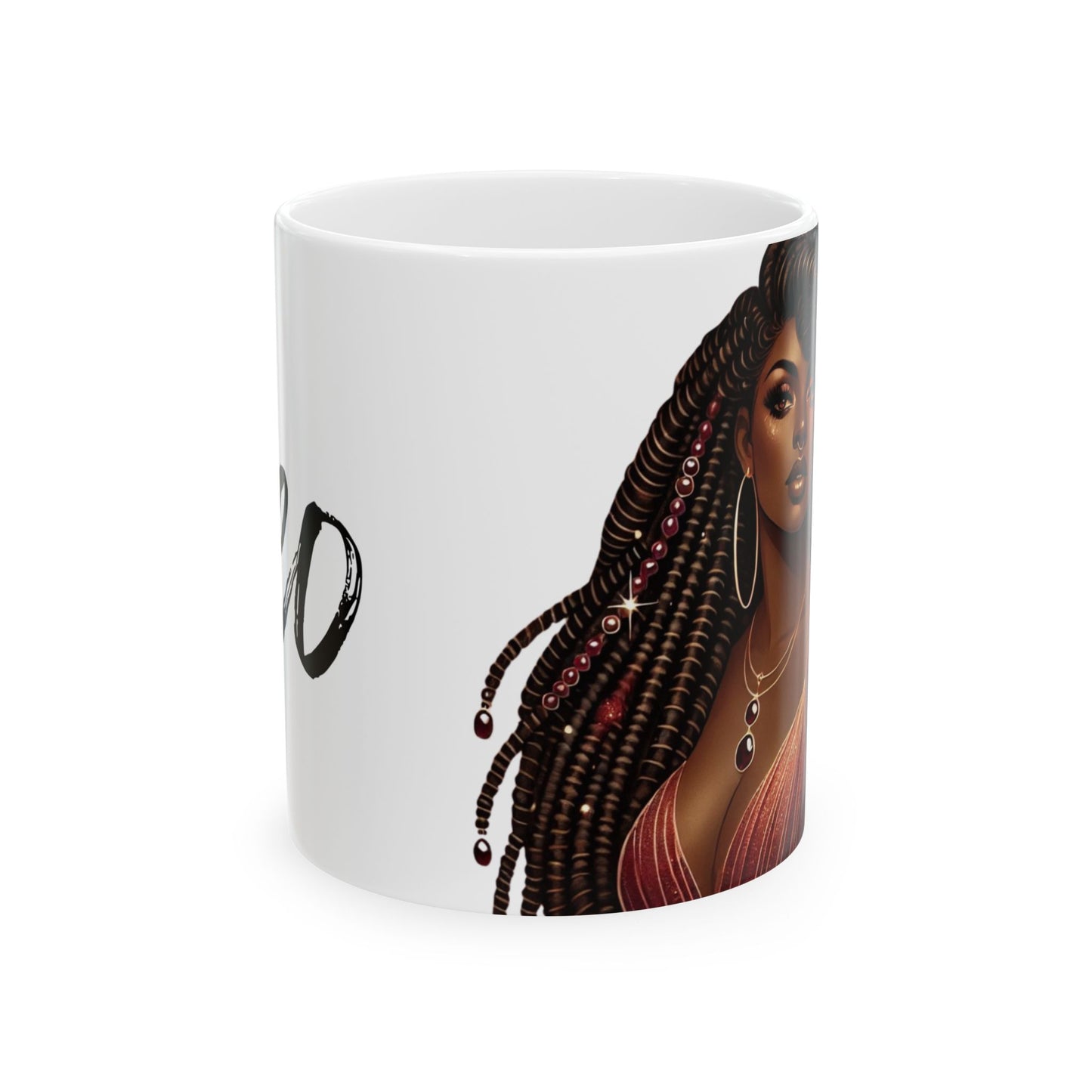 Empowered Black Woman Ceramic Mug - 11oz & 15oz Coffee Cup
