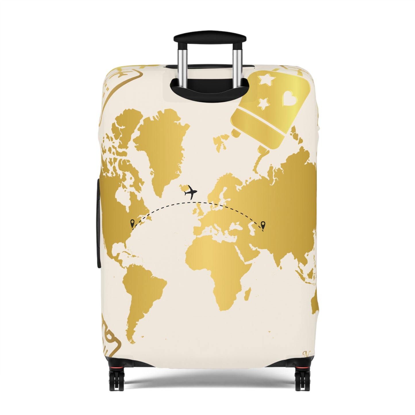 Luxe Traveler Gold Map Luggage Cover