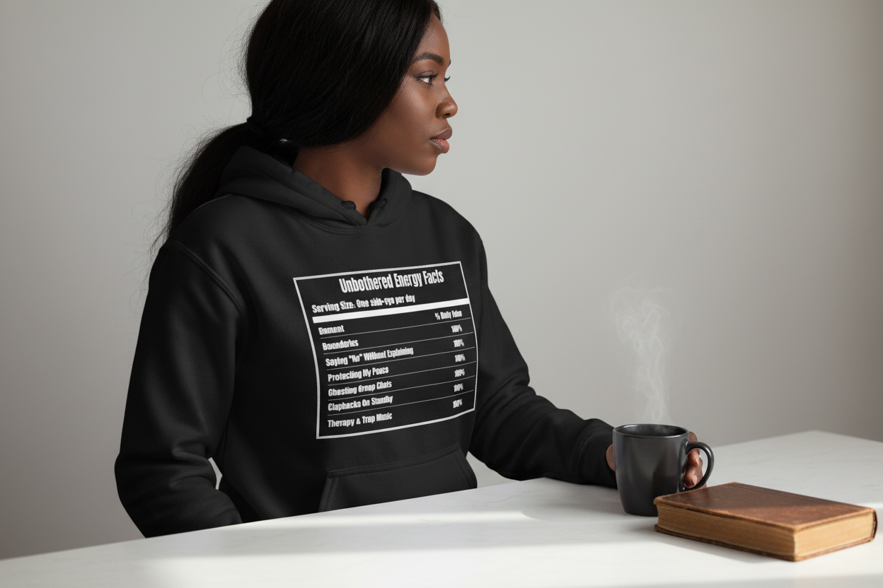 Hooded Sweatshirt Unbothered Energy Facts