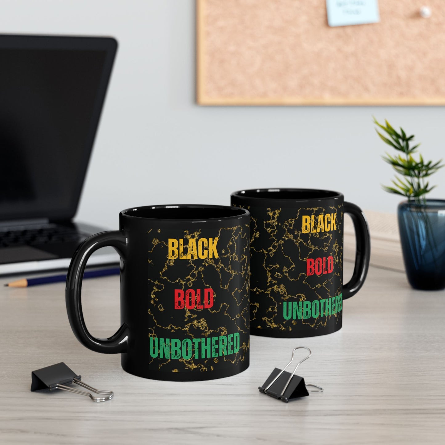 Black Bold Unbothered Mug - Inspirational Coffee Cup for Motivational Immersion, Gift for Friends, Office Decor, Self-Care, Affirmation