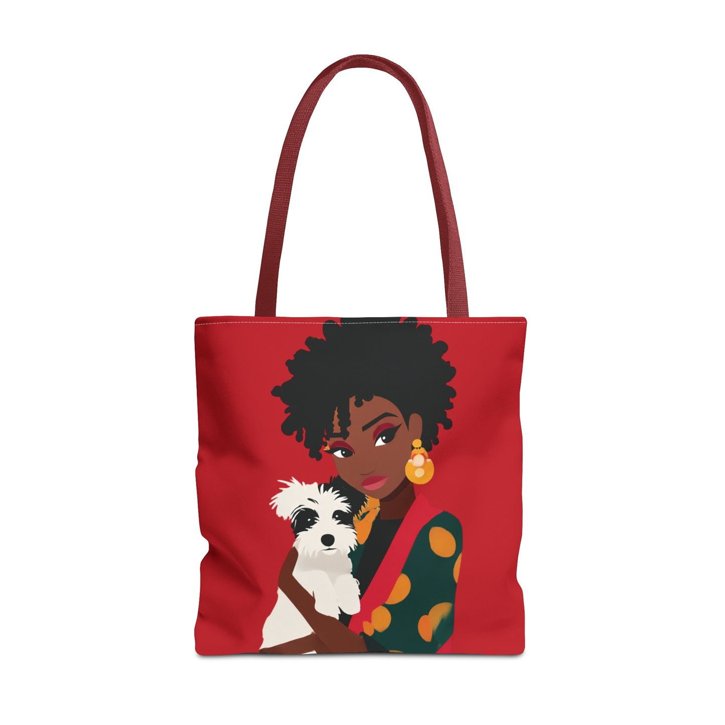 Chic Dog Lover Tote Bag - Stylish Pet Carrier, Everyday Tote, Gift for Dog Mom, Animal Lover's Bag, Fashionable Shopping Bag, Red Tote