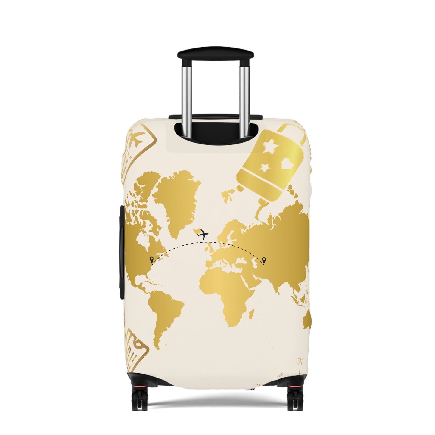 Luxe Traveler Gold Map Luggage Cover