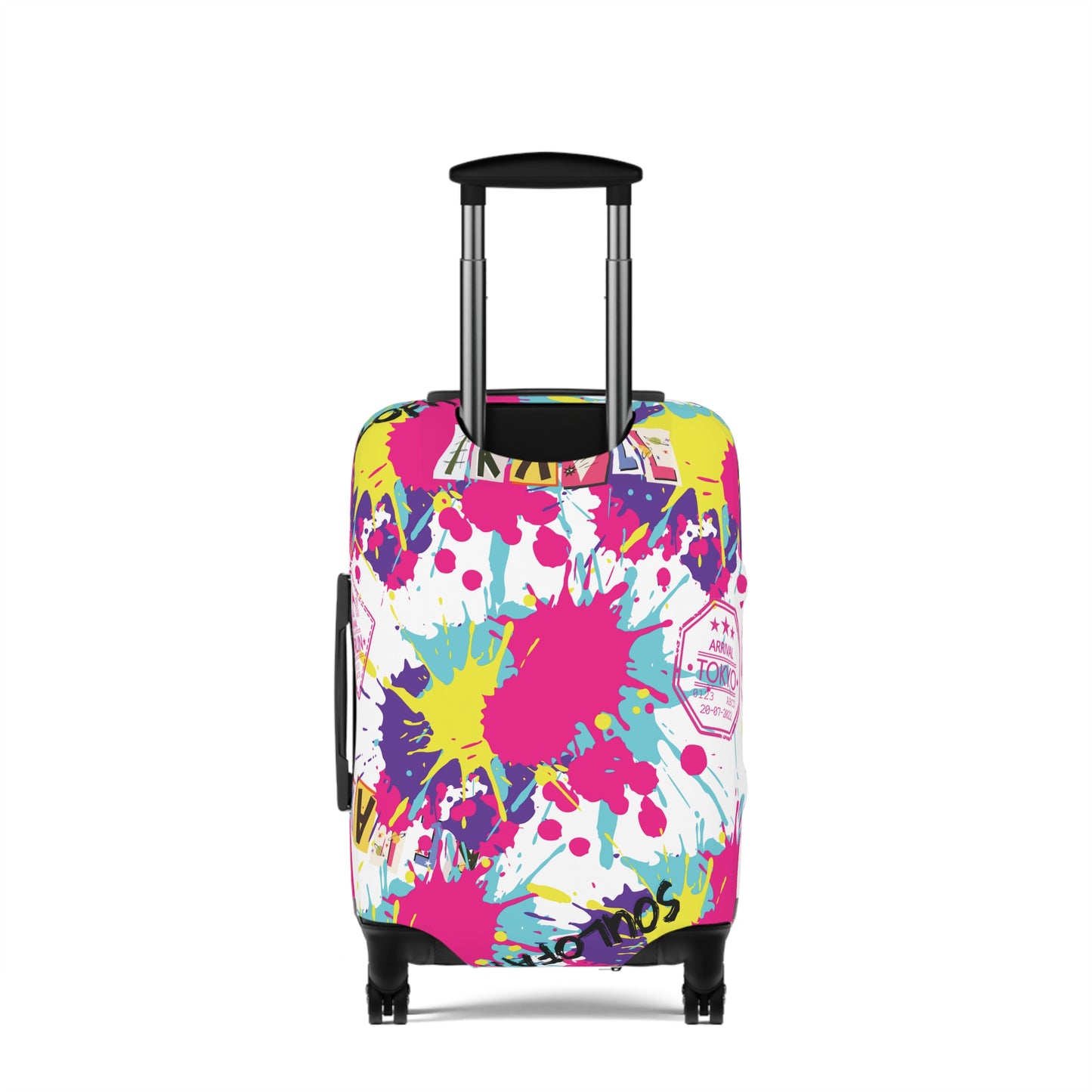 Colorful Travel Luggage Cover - Fun Splash Design for Adventurers