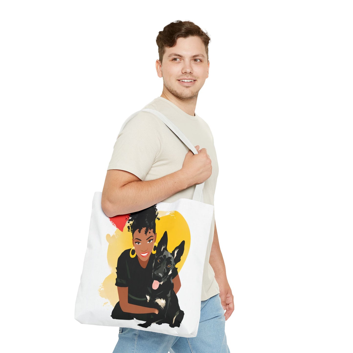 Custom Illustrated Dog Lover Tote Bag, Perfect for Pet Owners, Gifts for Dog Moms, Cute Animal Lover Bag, Eco-Friendly Shopping Tote, Unique