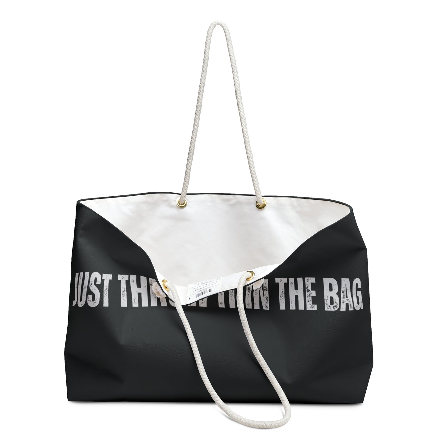 Stylish Weekender Bag for Travel, Beach Tote, Overnight Bag, Gift for Her, Black & Chic Design