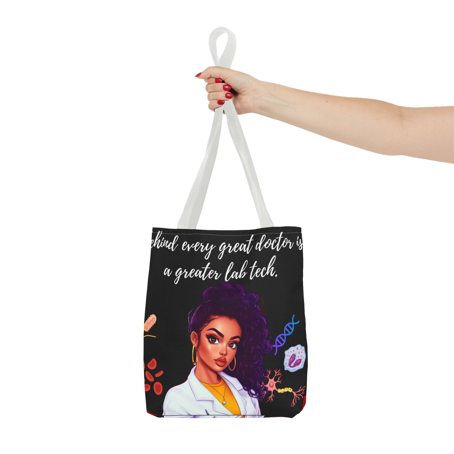 Copy of Scientist Tote Bag - Black Woman Medical Laboratory Design