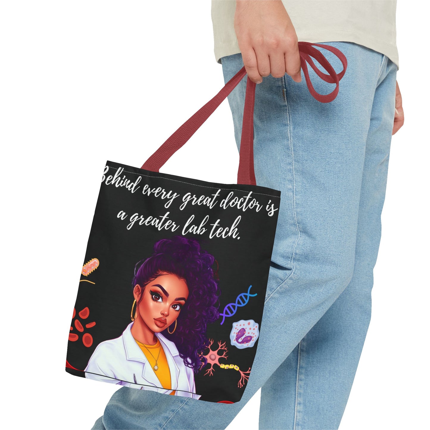 Copy of Scientist Tote Bag - Black Woman Medical Laboratory Design