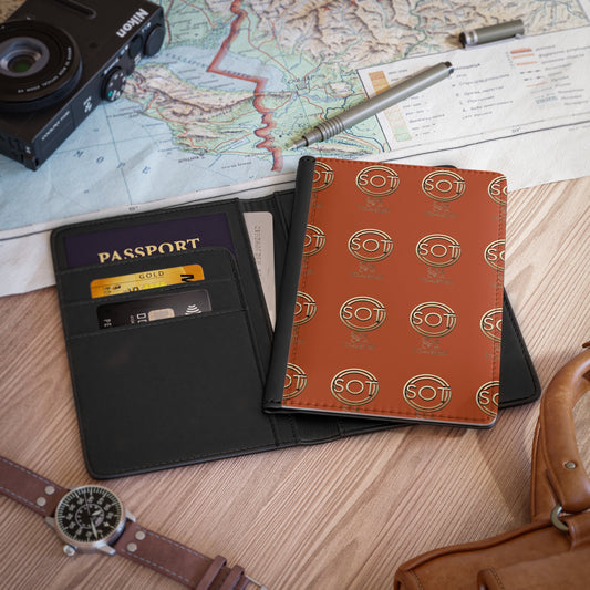 Passport Cover - Soul of a Traveler Chic Travel Accessory for Adventure Seekers in Sunset Orange