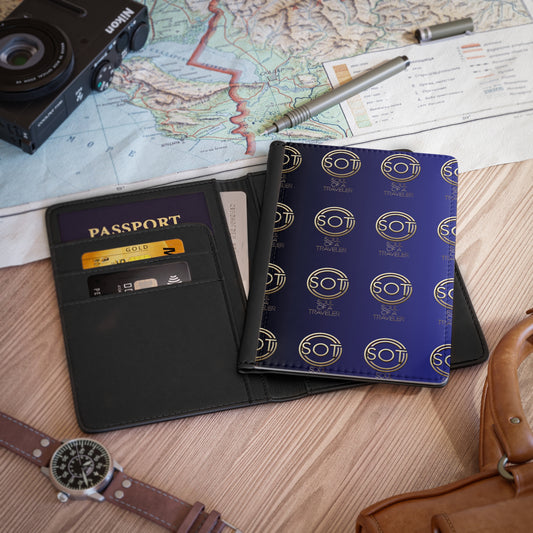 Blue Passport Cover - Soul of a Traveler Chic Travel Accessory for Adventure Seekers