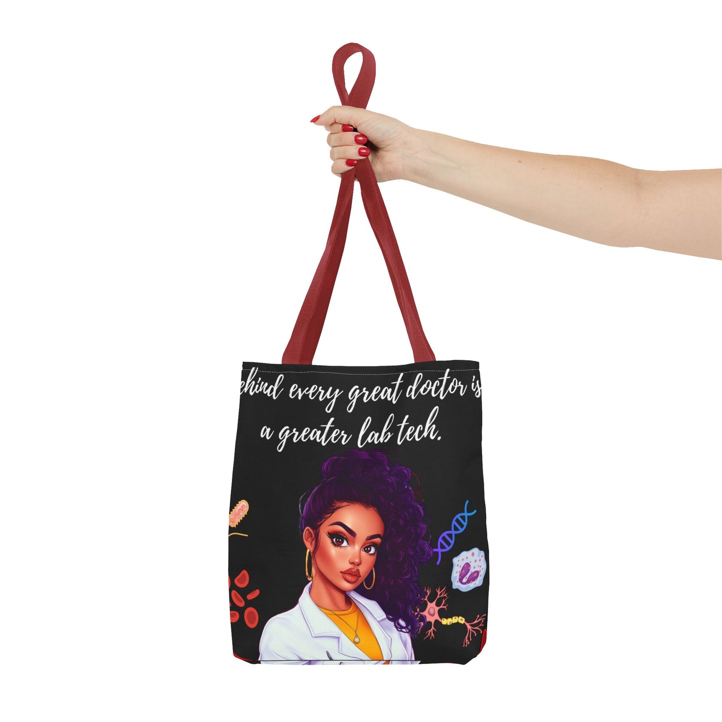 Copy of Scientist Tote Bag - Black Woman Medical Laboratory Design