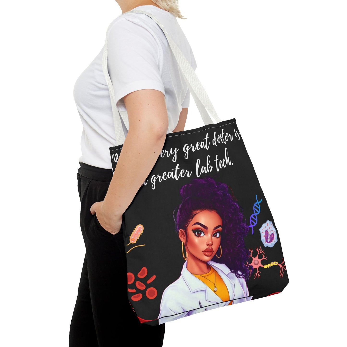 Copy of Scientist Tote Bag - Black Woman Medical Laboratory Design