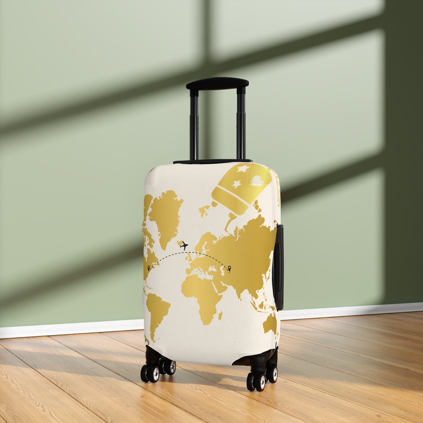 Luxe Traveler Gold Map Luggage Cover