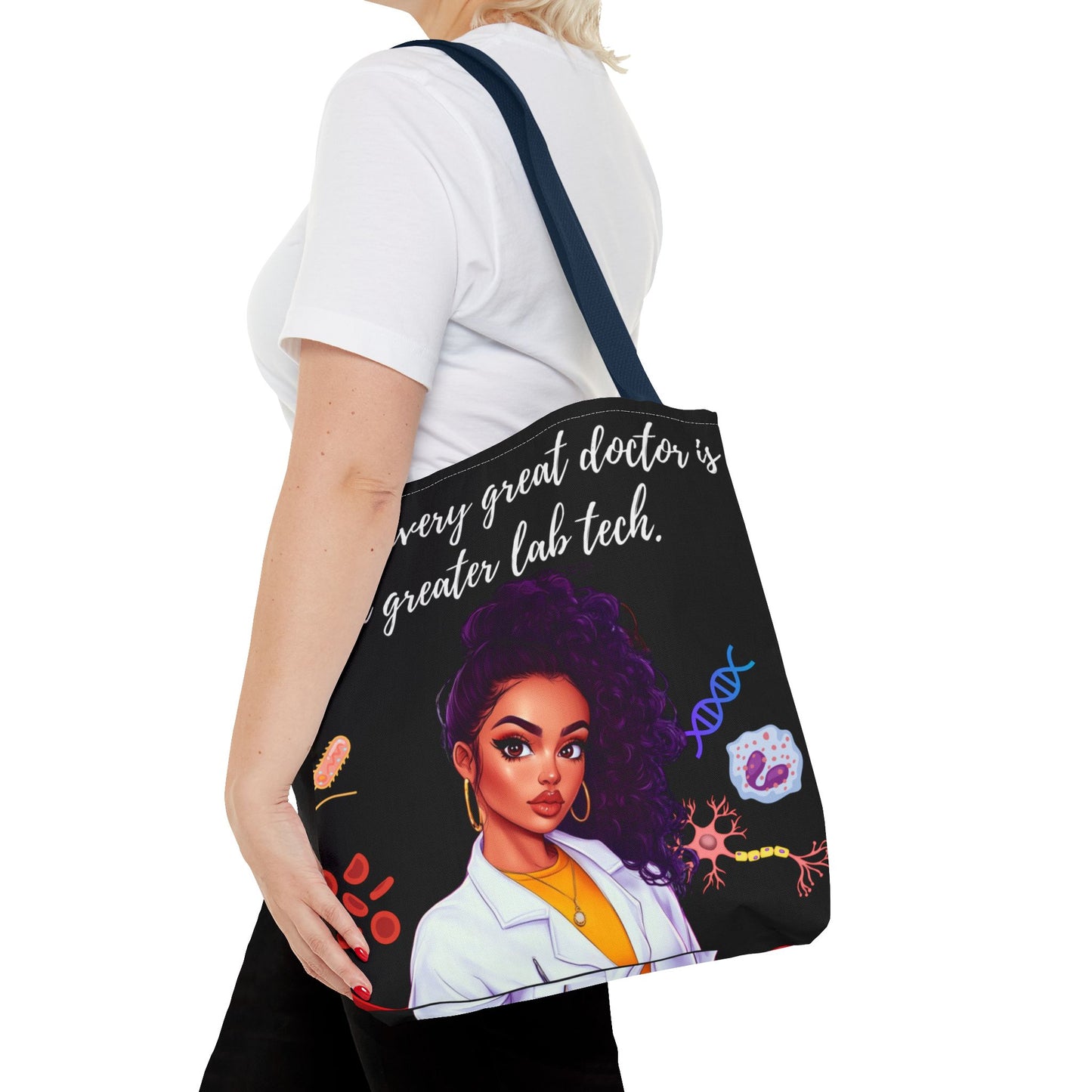 Copy of Scientist Tote Bag - Black Woman Medical Laboratory Design