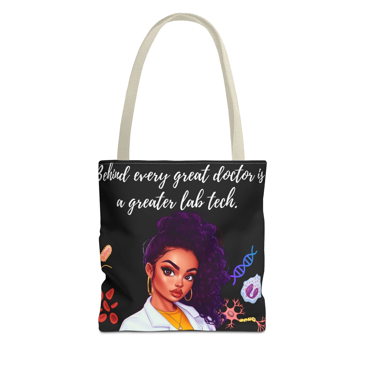 Copy of Scientist Tote Bag - Black Woman Medical Laboratory Design