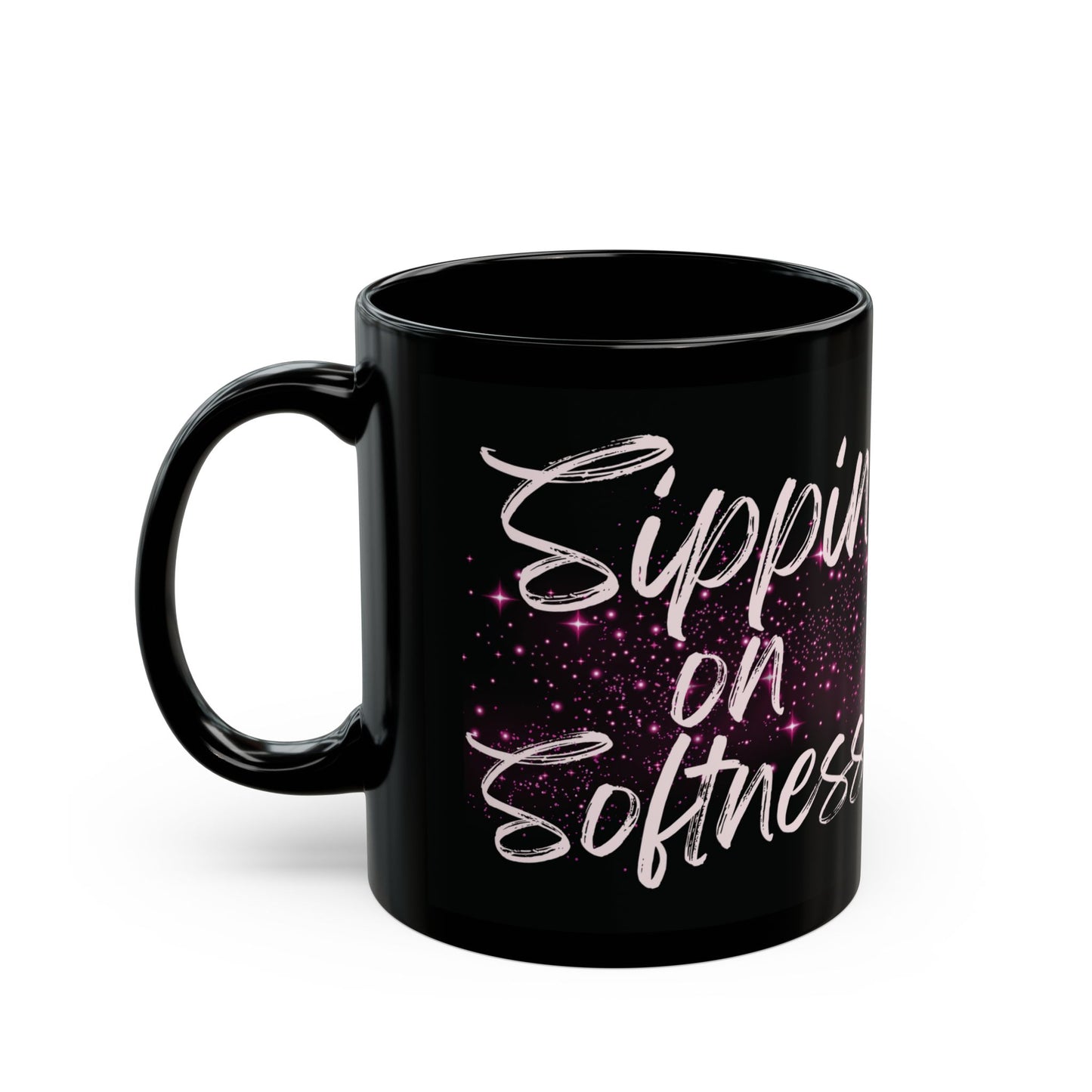 Sparkling Lip Art Black Mug - Perfect Gift for Coffee Lovers, Stylish Drinkware, Birthday, Party Favor, or Fun Decor