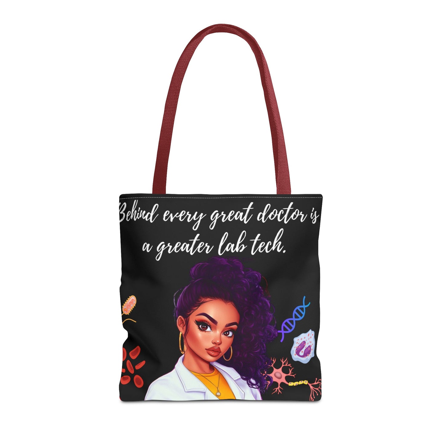 Copy of Scientist Tote Bag - Black Woman Medical Laboratory Design