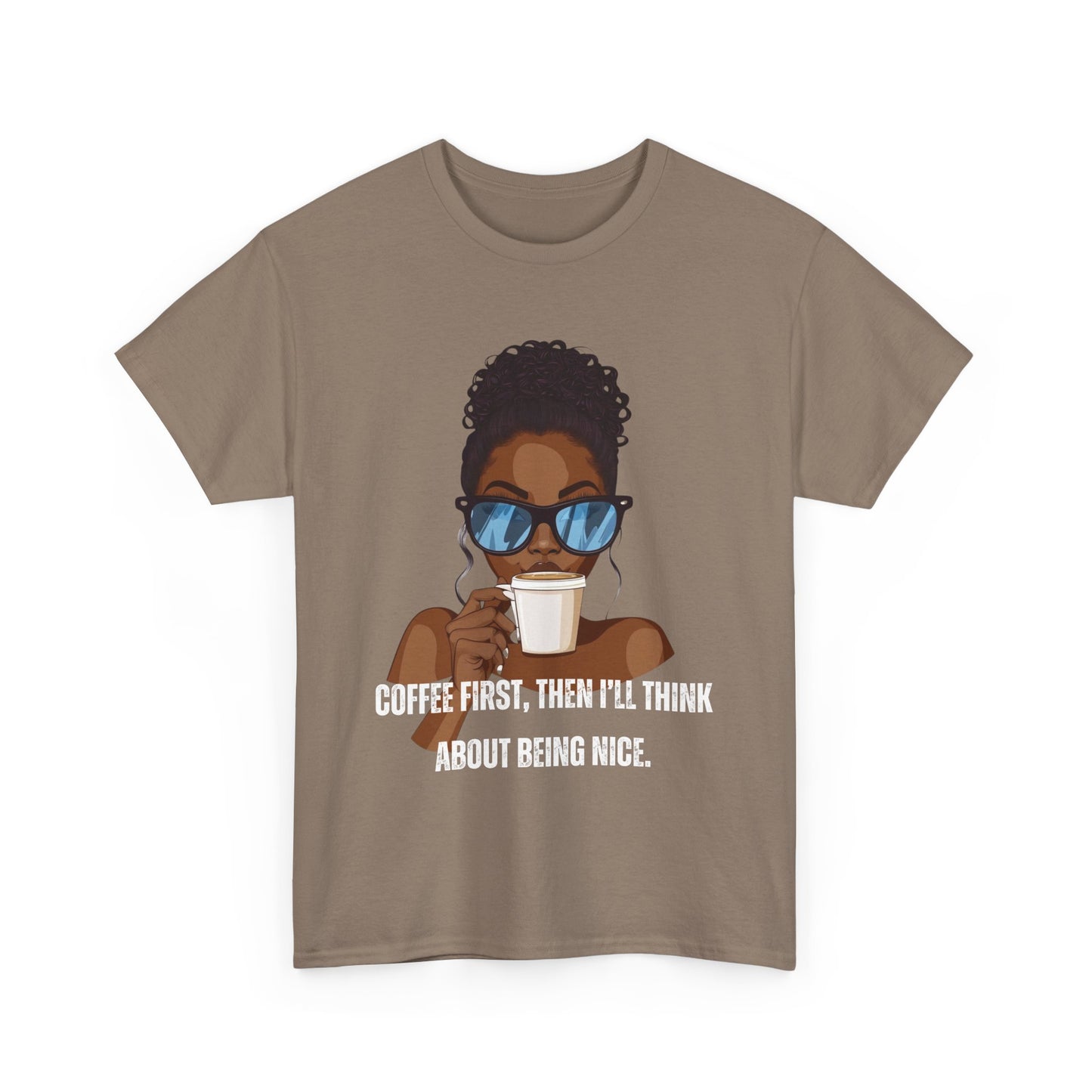 Coffee First Unisex Heavy Cotton Tee - Casual Statement Shirt for Coffee Lovers