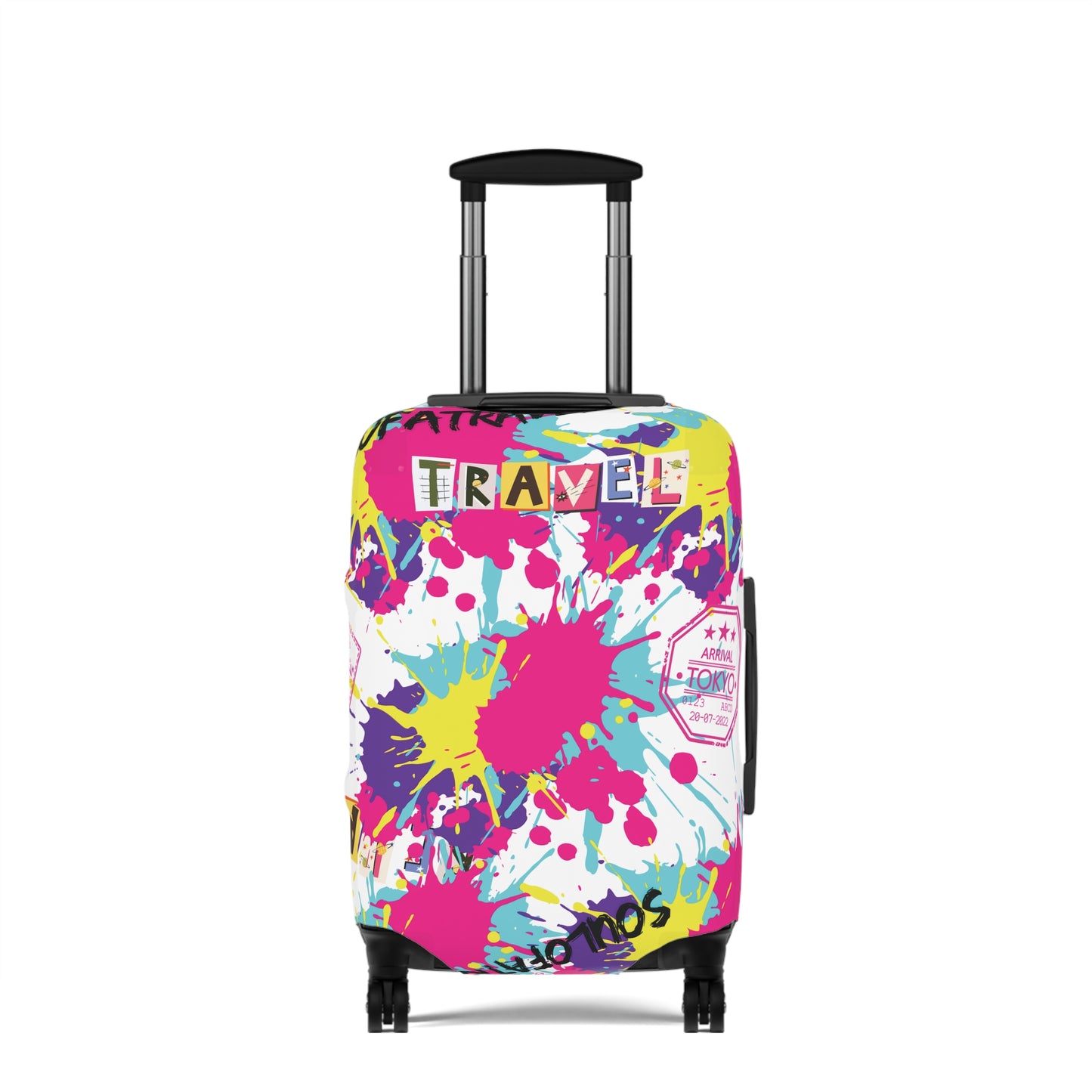 Colorful Travel Luggage Cover - Fun Splash Design for Adventurers