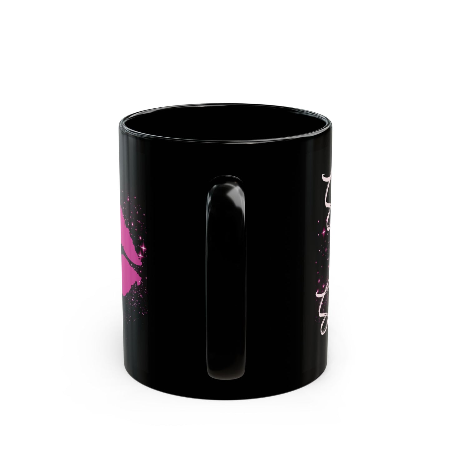 Sparkling Lip Art Black Mug - Perfect Gift for Coffee Lovers, Stylish Drinkware, Birthday, Party Favor, or Fun Decor