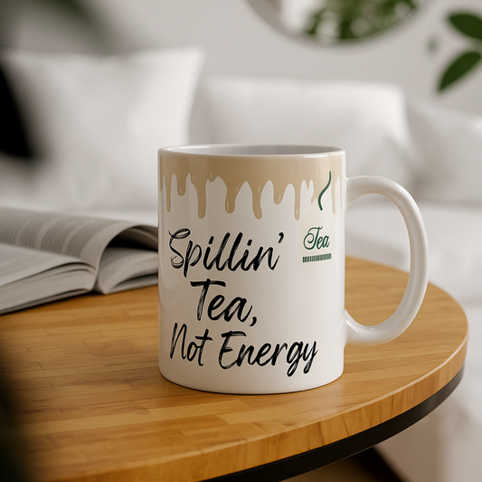 Dripping Coffee & Tea Ceramic Mug - Motivational Mug, Coffee Lover Gift, Tea Enthusiast Tea Cup, 11oz or 15oz, Kitchen Decor