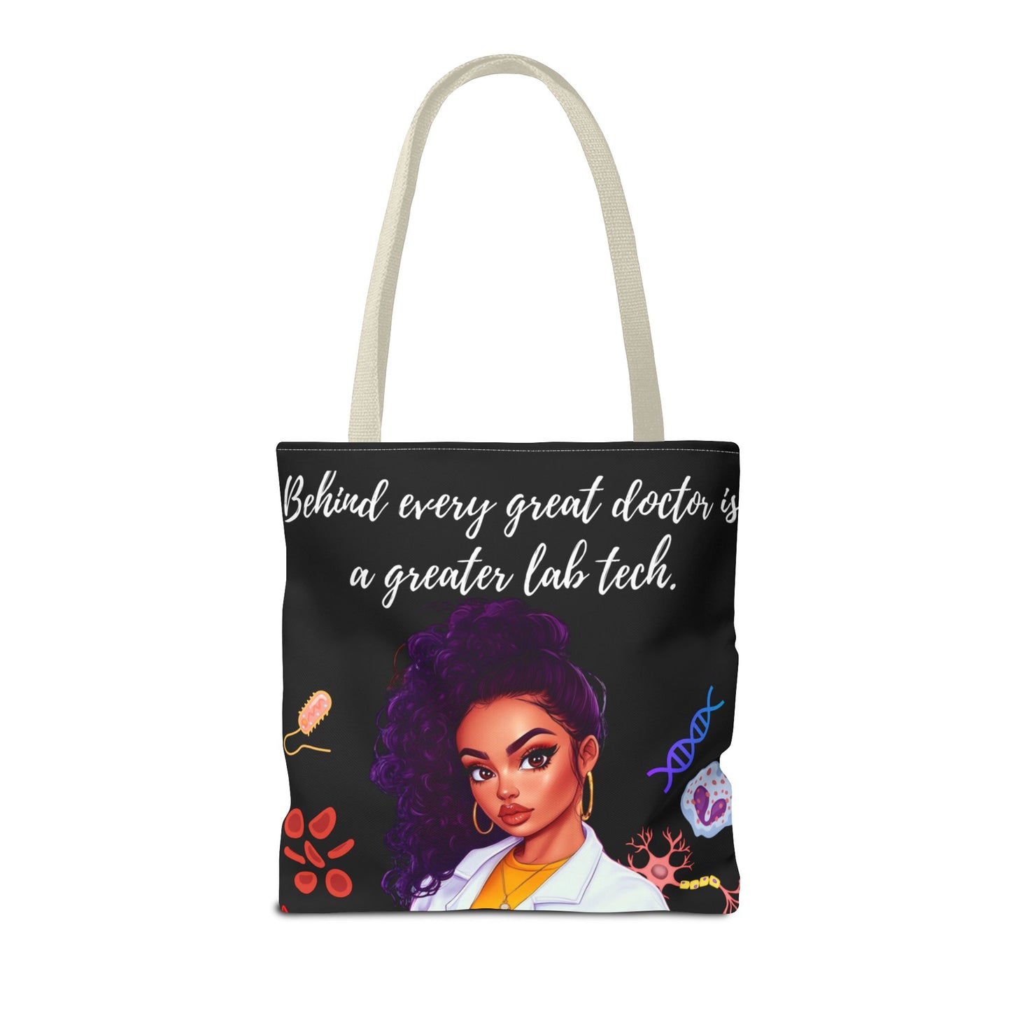 Copy of Scientist Tote Bag - Black Woman Medical Laboratory Design