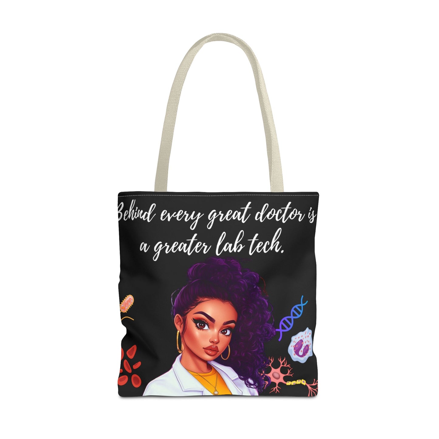 Copy of Scientist Tote Bag - Black Woman Medical Laboratory Design