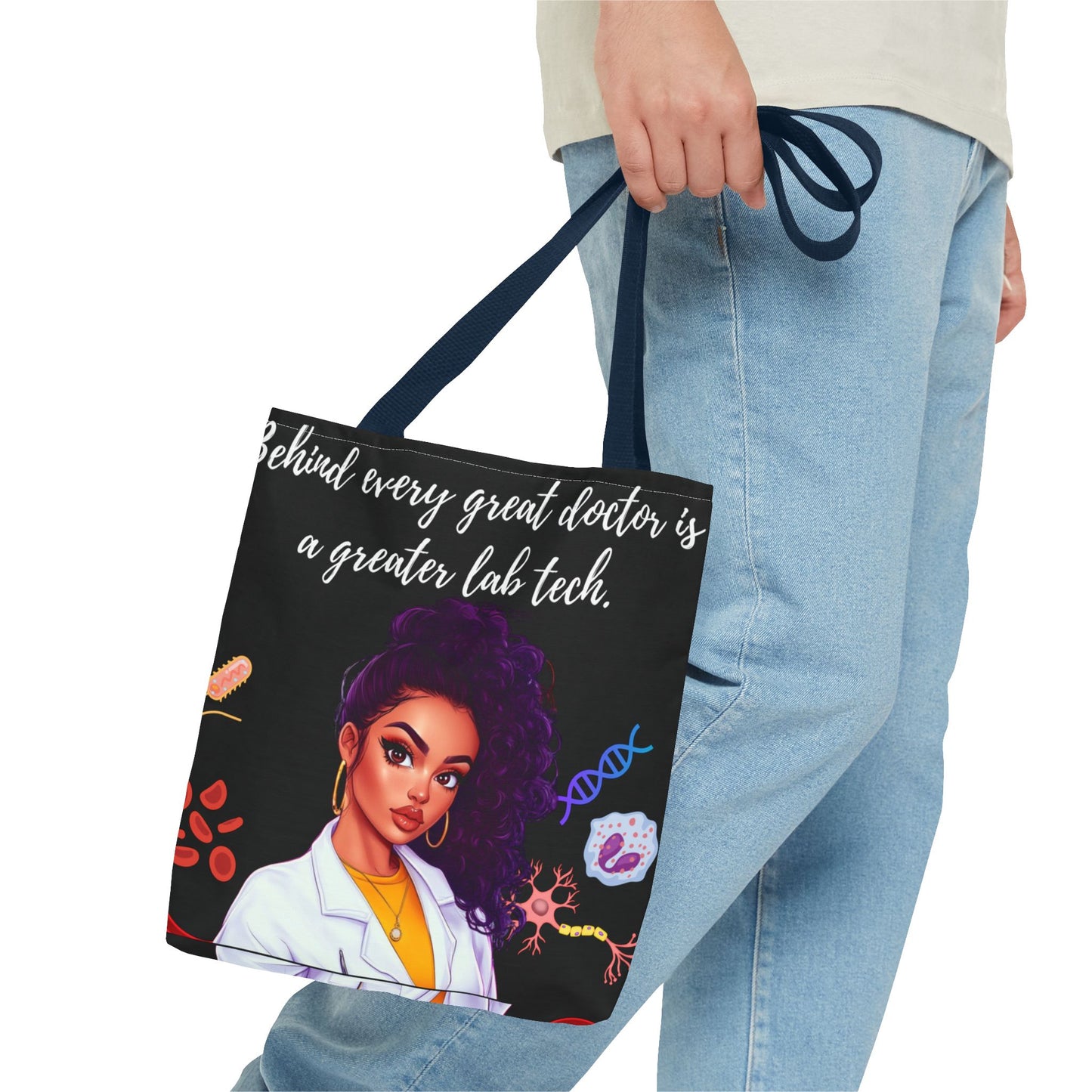 Copy of Scientist Tote Bag - Black Woman Medical Laboratory Design