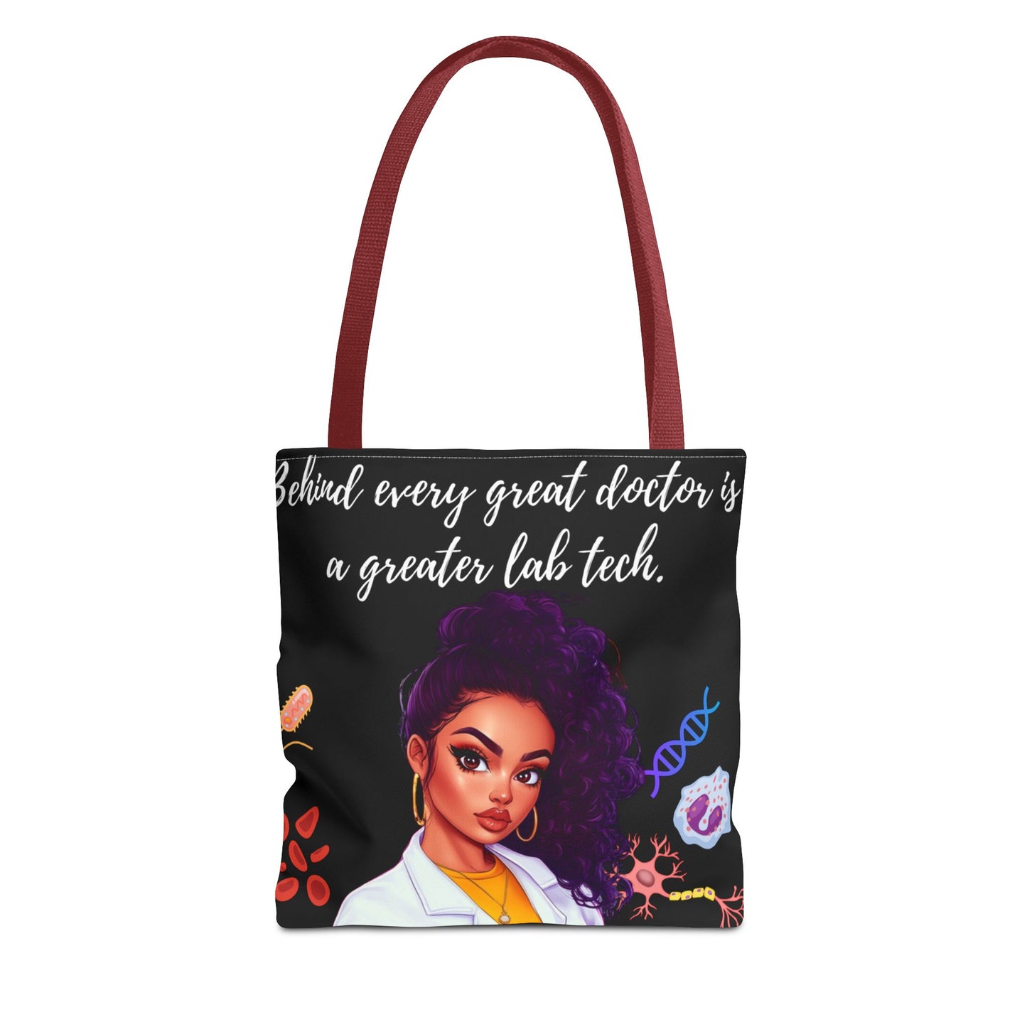 Copy of Scientist Tote Bag - Black Woman Medical Laboratory Design