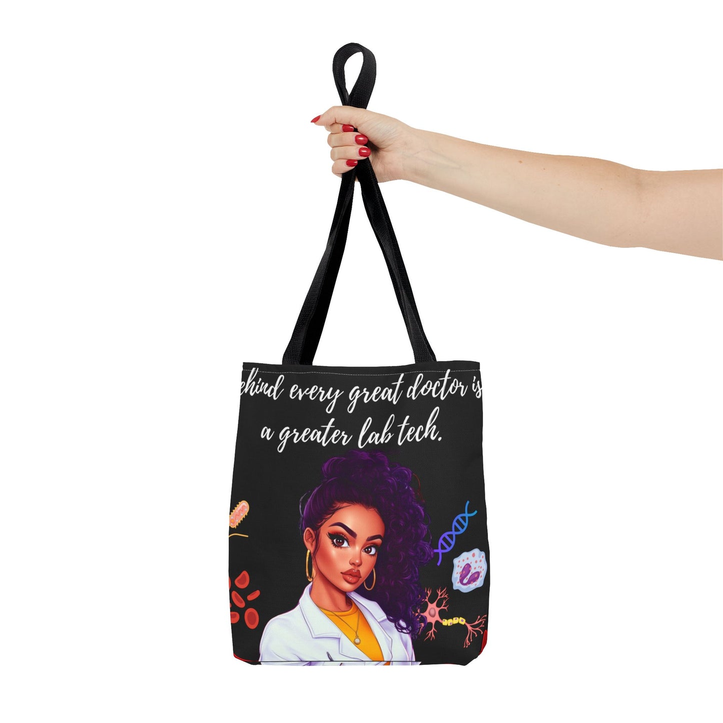 Copy of Scientist Tote Bag - Black Woman Medical Laboratory Design