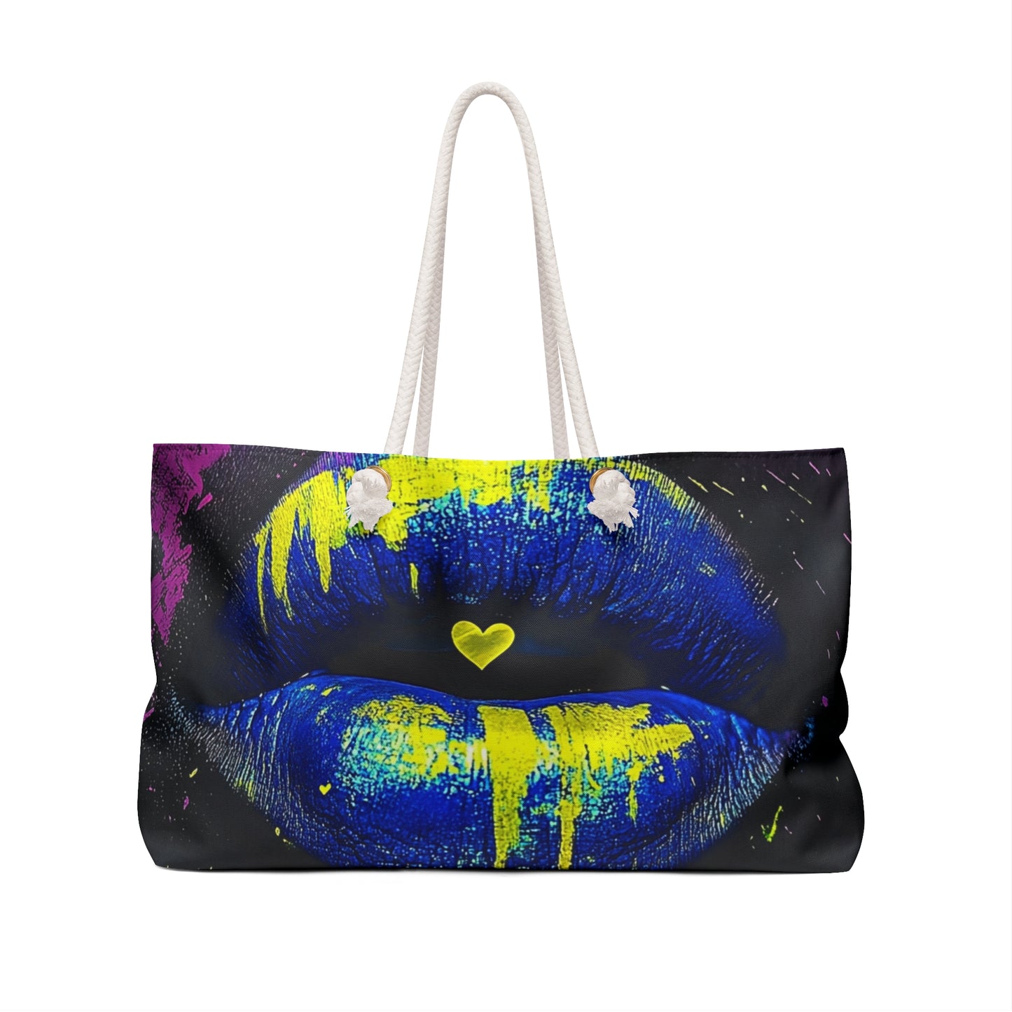 Bold Lip Art Weekender Bag - Colorful Travel Tote for Fashion Lovers