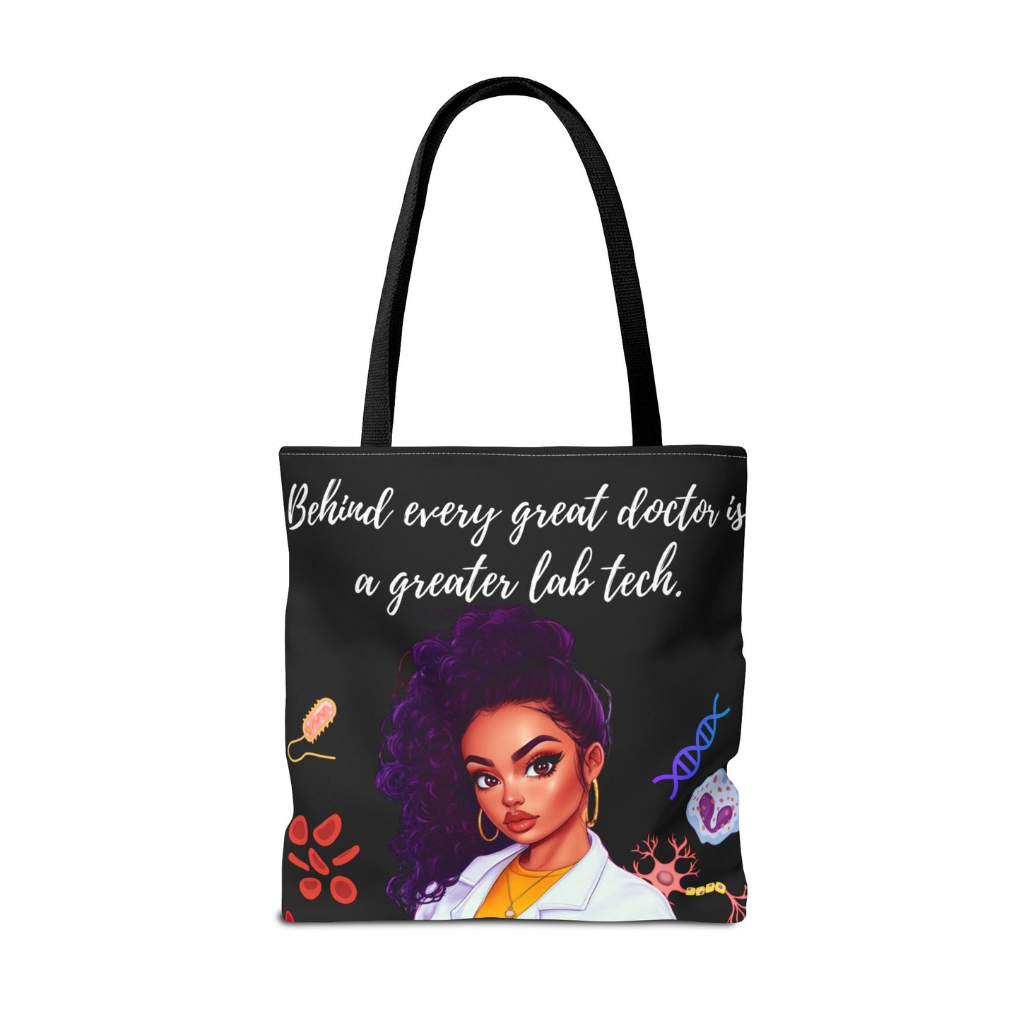 Copy of Scientist Tote Bag - Black Woman Medical Laboratory Design