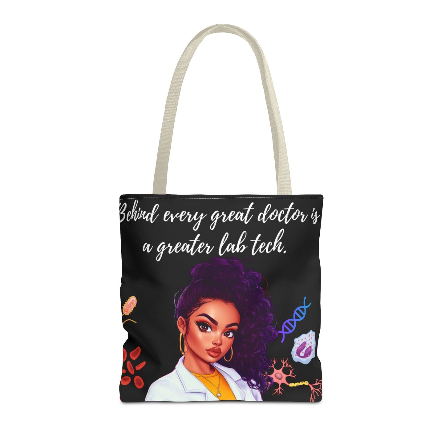 Copy of Scientist Tote Bag - Black Woman Medical Laboratory Design