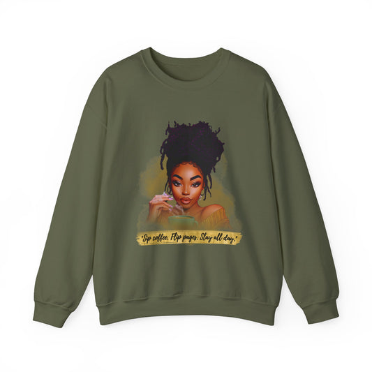 Black Woman Reading Unisex Sweatshirt