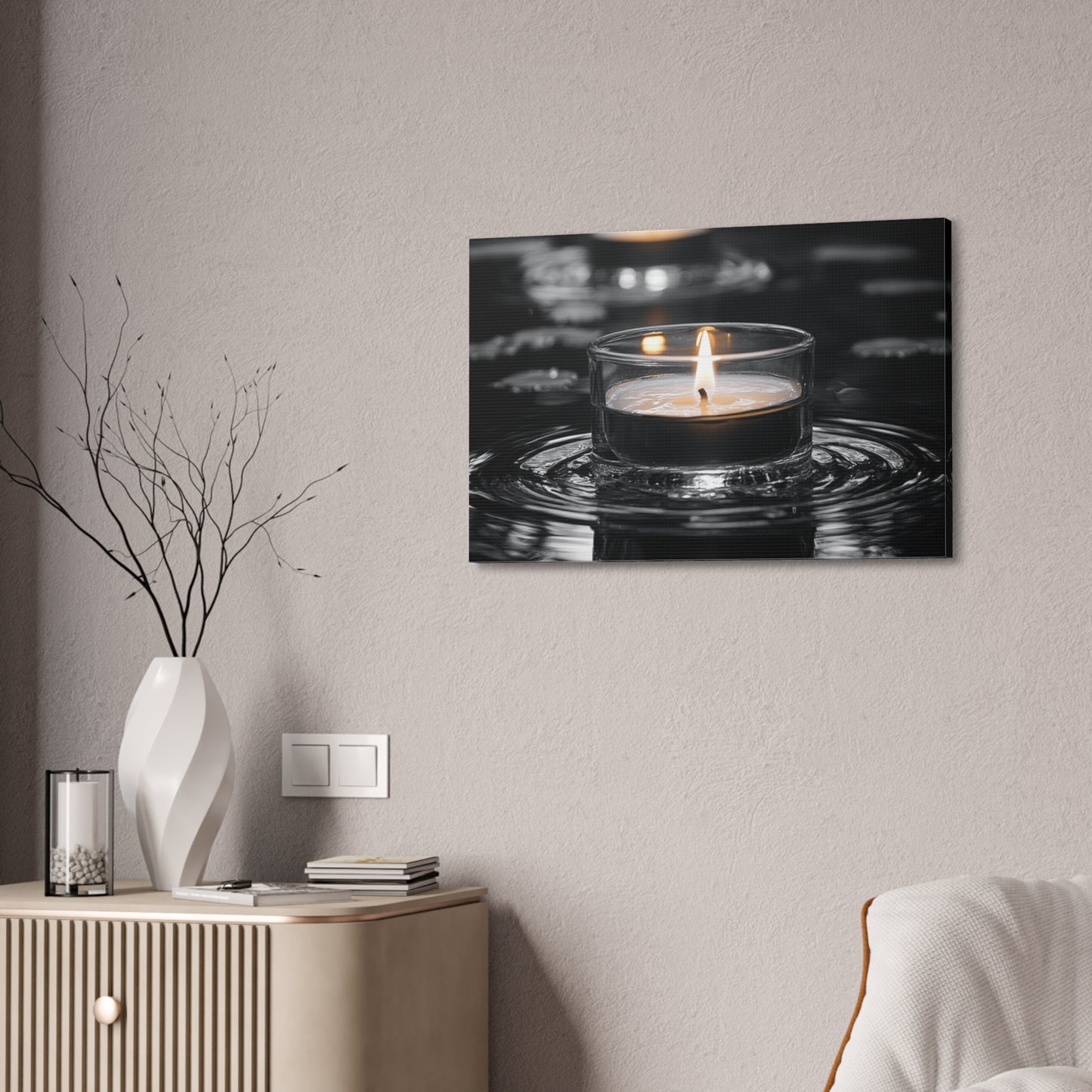 Canvas Print Zen Garden Candles