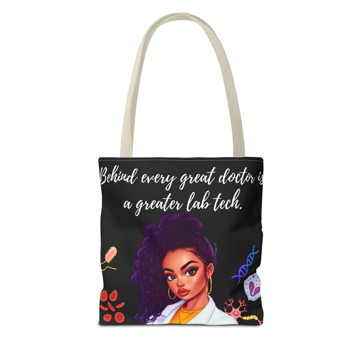 Copy of Scientist Tote Bag - Black Woman Medical Laboratory Design