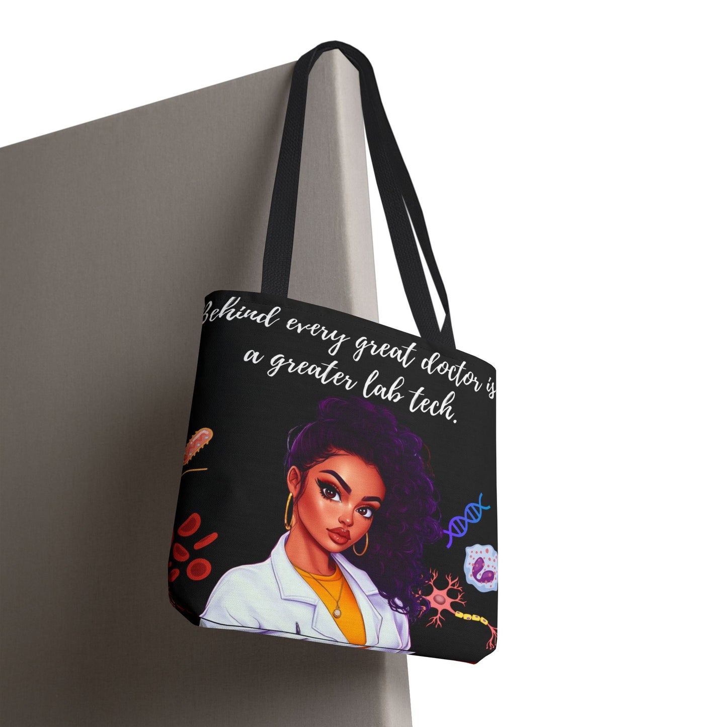 Copy of Scientist Tote Bag - Black Woman Medical Laboratory Design