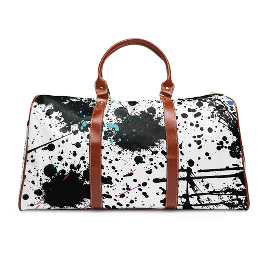 Travel Bag - Black Paint Splatter Design